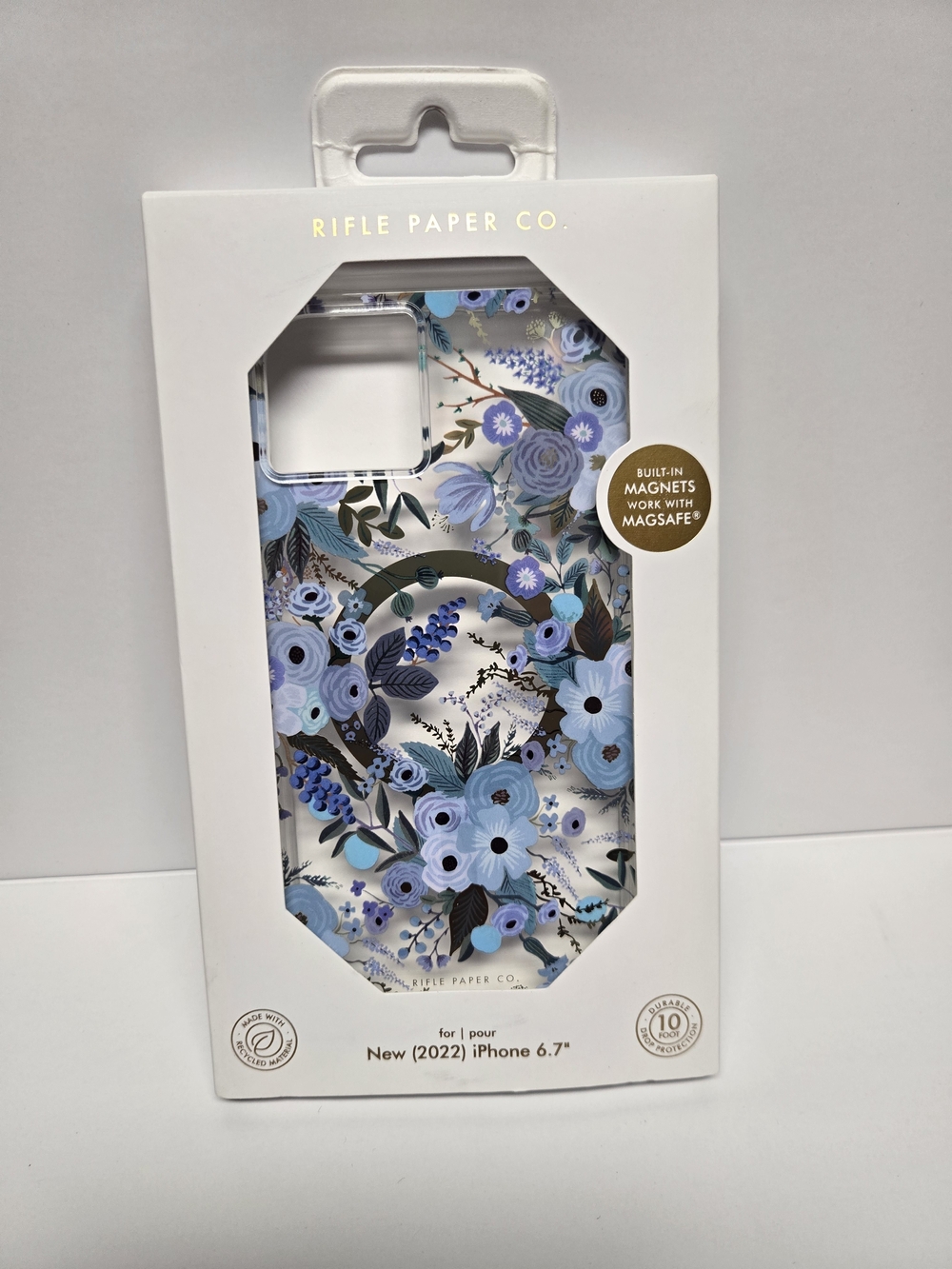 Rifle Paper Co Hardshell Case for MagSafe for iPhone 14, Garden Party Blue 6.7"
